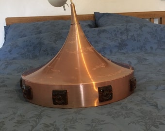 Large Danish Copper Mid-Century UFO Pendant light 1950s 1960s
