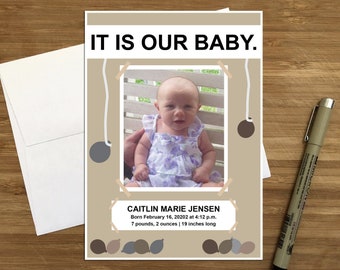 The Office Inspired Baby Announcement - Personalized New Baby Card (Digital or Printed)