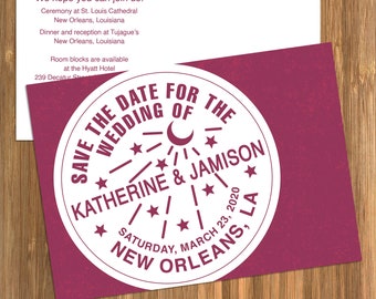 New Orleans Water Meter Wedding Save the Dates - Personalized, DIGITAL OR PRINTED - Nola destination wedding postcard, French Quarter theme