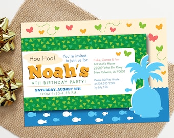 Animal Crossing Birthday Invitation – Personalized ACNH Gamer Party (Digital or Printed)