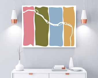 Wall Art Printable: Richmond Virginia James River Home Decor (Digital Download)