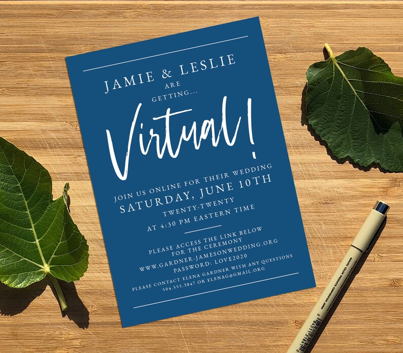 Virtual Wedding Invitation / Online Wedding Invite Etsy