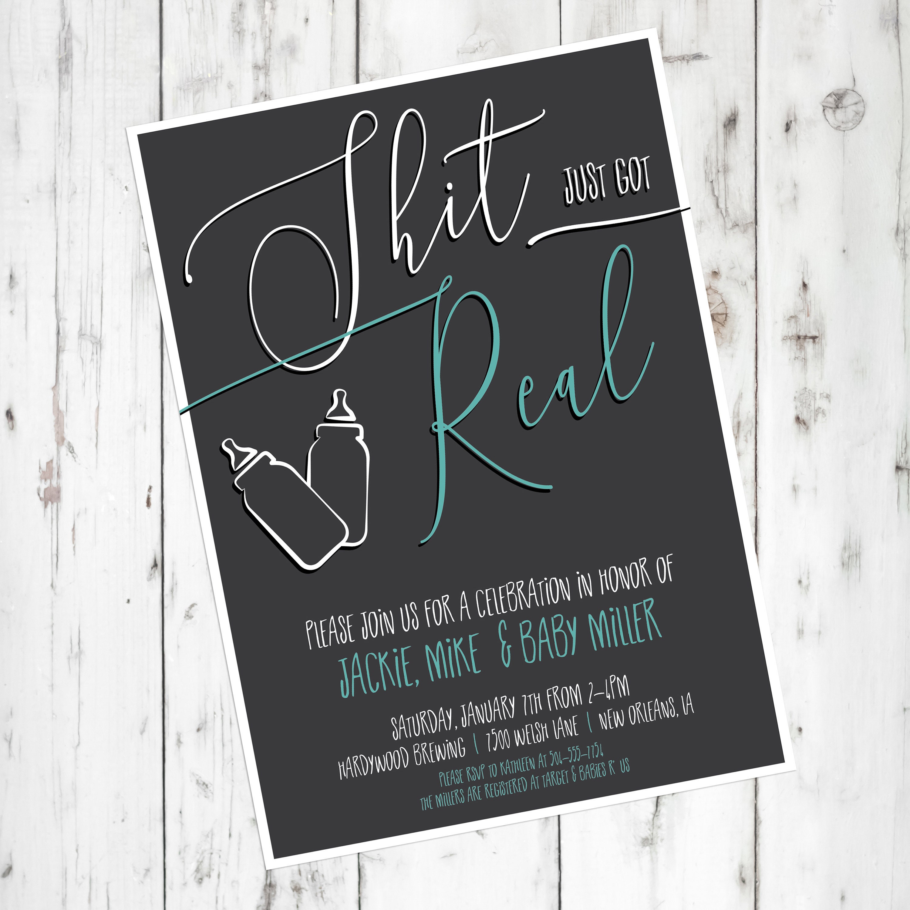 Shit Just Got Real Baby Shower Invitation Personalized - Etsy Shit Just Got Real Baby Shower Invitation Personalized - Etsy