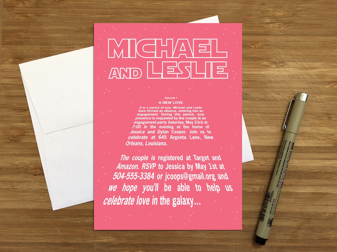 star-wars-invitation-star-wars-engagement-party-invite-etsy