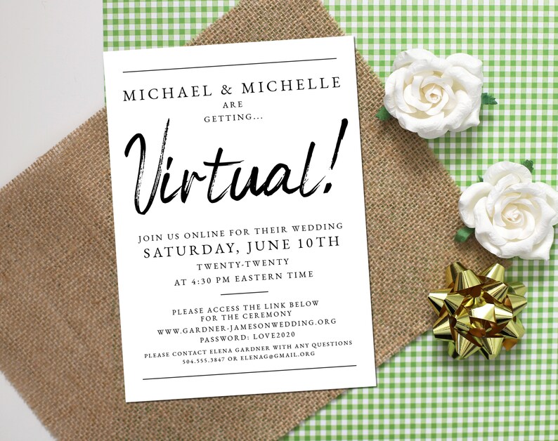Virtual Wedding Invitation / Online Wedding Invitation Etsy