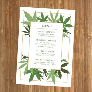 Cannabis Friendly Wedding Invitation Personalized, DIGITAL OR PRINTED weed, smoker party invites, 420 cannabis theme, weeding invitation image 4