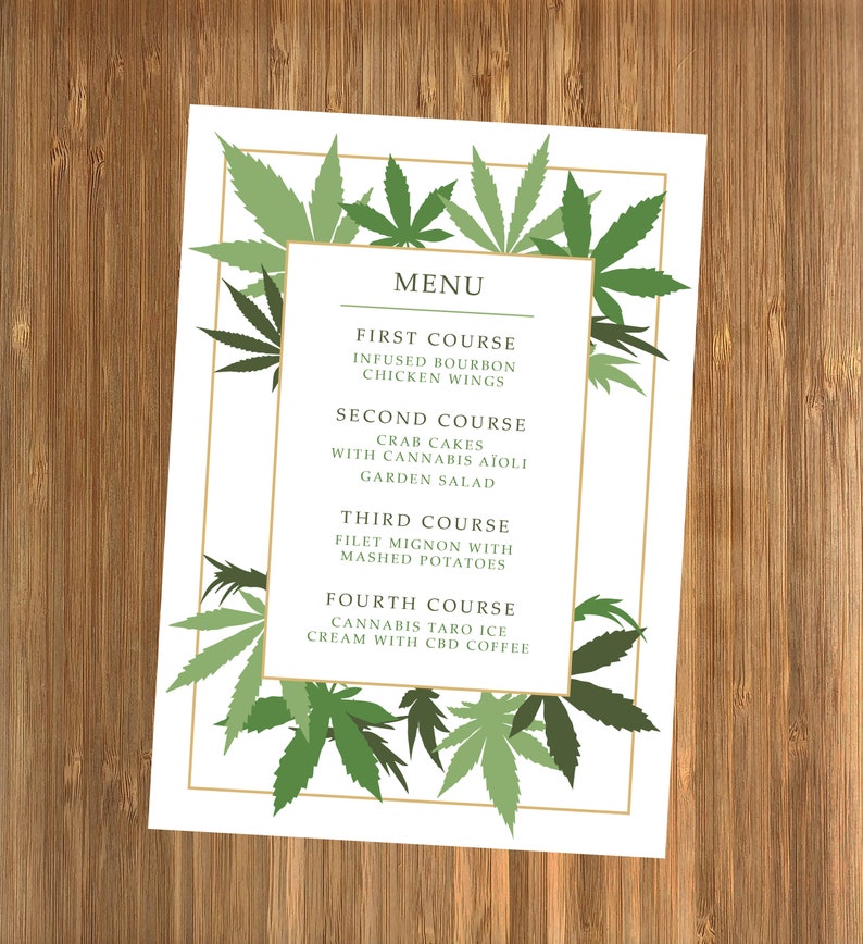 Cannabis Friendly Wedding Invitation Personalized, DIGITAL OR PRINTED weed, smoker party invites, 420 cannabis theme, weeding invitation image 4