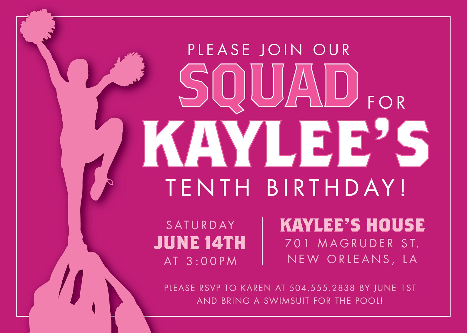 Cheer Birthday Party Invitation / Cheer Birthday Invite Etsy