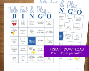 Gilmore theme Bingo – TV Show Watch Party Game (Instant Download)