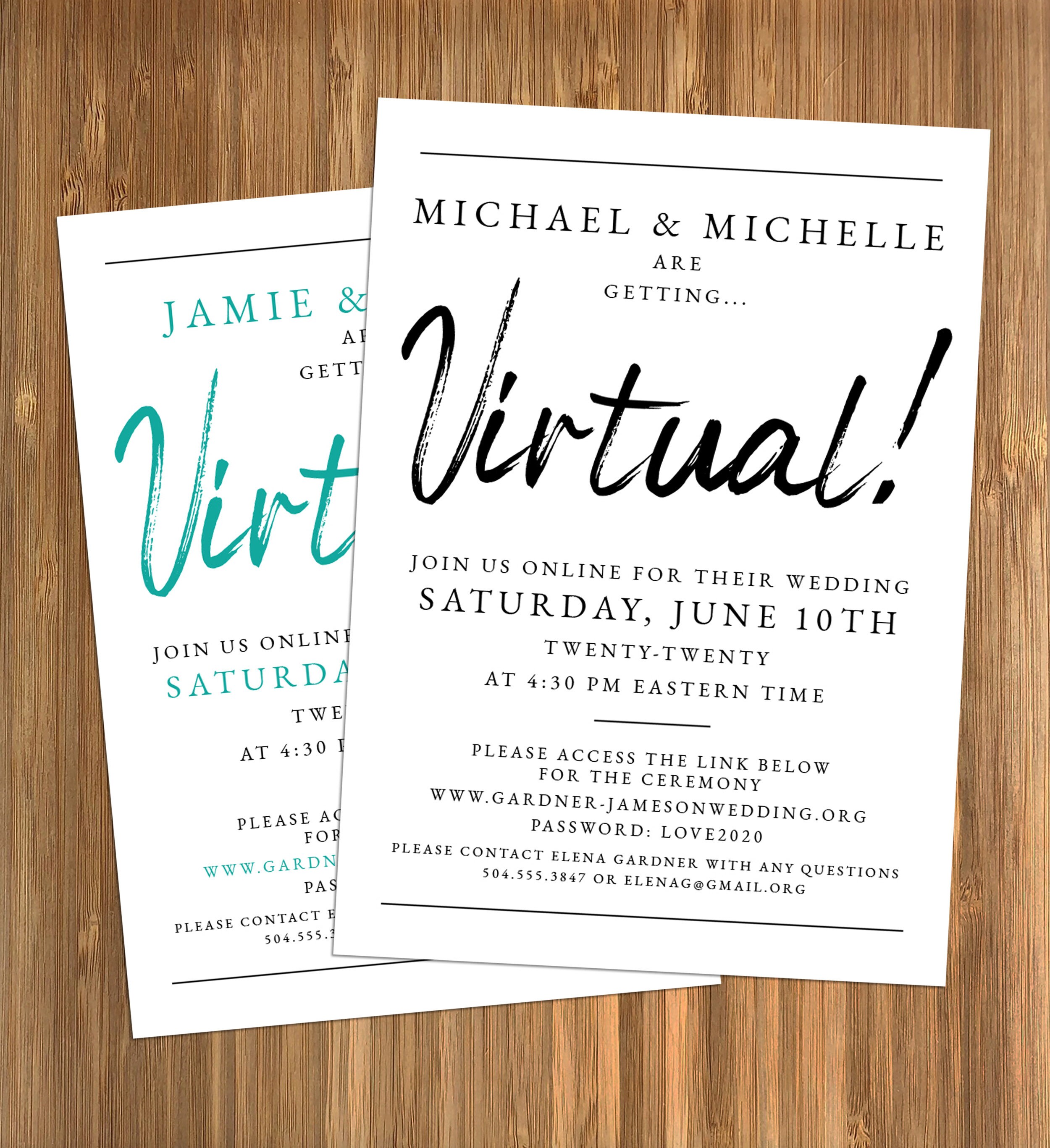 Virtual Wedding Invitation / Online Wedding Invitation Etsy