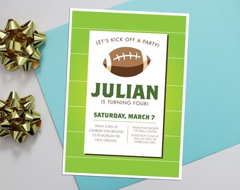 Football Birthday Party Invitation - Personalized, DIGITAL OR PRINTED - sports invite for kids, pee wee football team party, for boys