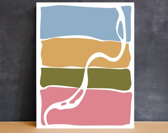 Memphis Mississippi River Art Print – Color Block Tennessee Home Decor (Digital Download)
