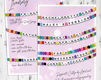 Taylor Swift inspired Bachelorette Invitation - Personalized, DIGITAL OR PRINTED - Friendship bracelet, destination bach, swiftie, eras tour