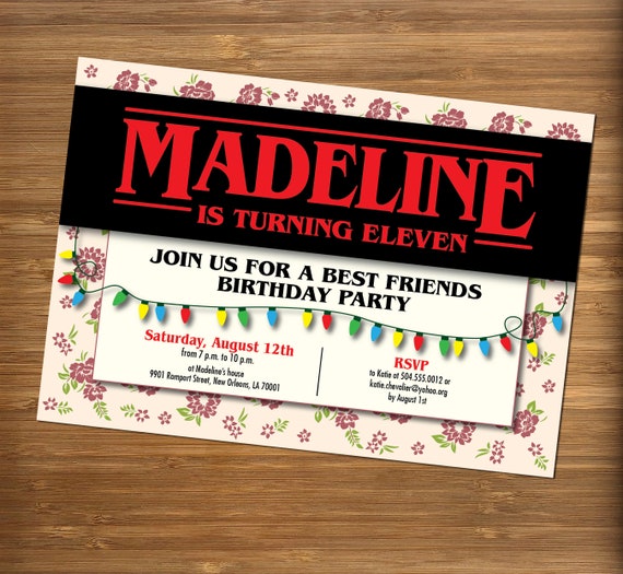 Stranger Things Birthday Party Invitation Personalized Etsy