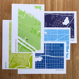 Ansichtkaarten nieuwe woning - AANGEPAST GEDRUKT - ansichtkaart we verhuisd, kaart nieuwe buurt, gepersonaliseerd cadeau, housewarming, eerste huis