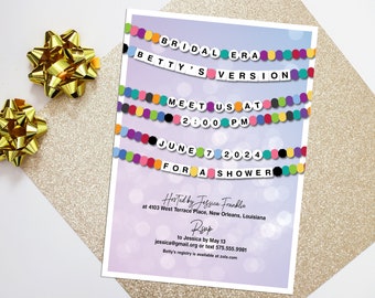Taylor Swift inspired Bridal Shower Invitation, friendship bracelets - Personalized, DIGITAL OR PRINTED - Swiftie Bride / Eras Tour party