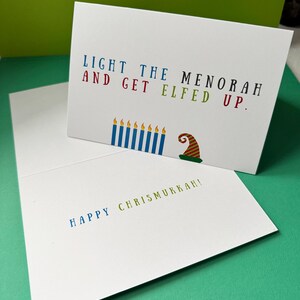 Chrismukkah Get Elfed Up Menorah Pakiet kart świątecznych