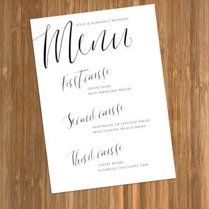 Calligraphy Style Wedding Invitation Personalized, DIGITAL OR PRINTED black and white, simple, classic, elegant wedding invites image 4