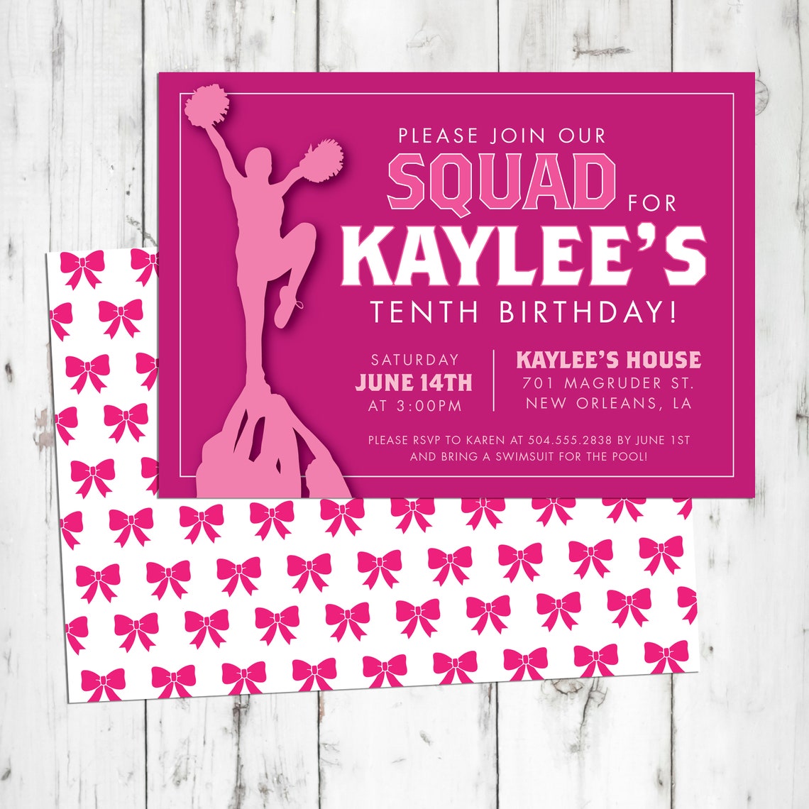 Cheer Birthday Party Invitation / Cheer Birthday Invite Etsy