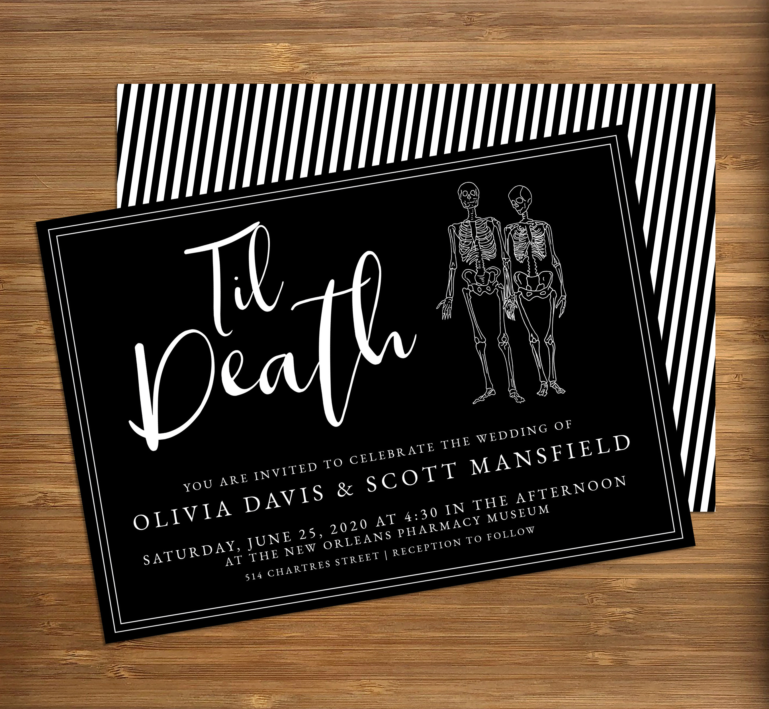 Printable Skeleton Wedding Invitations