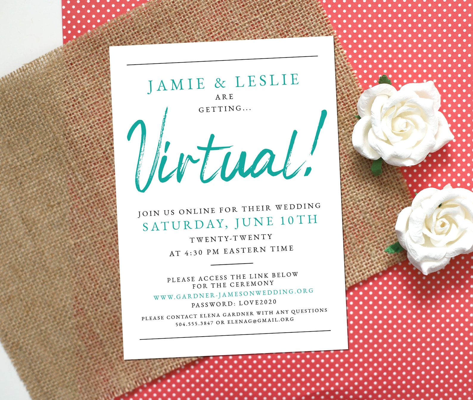 Virtual Wedding Invitation / Online Wedding Invitation | Etsy