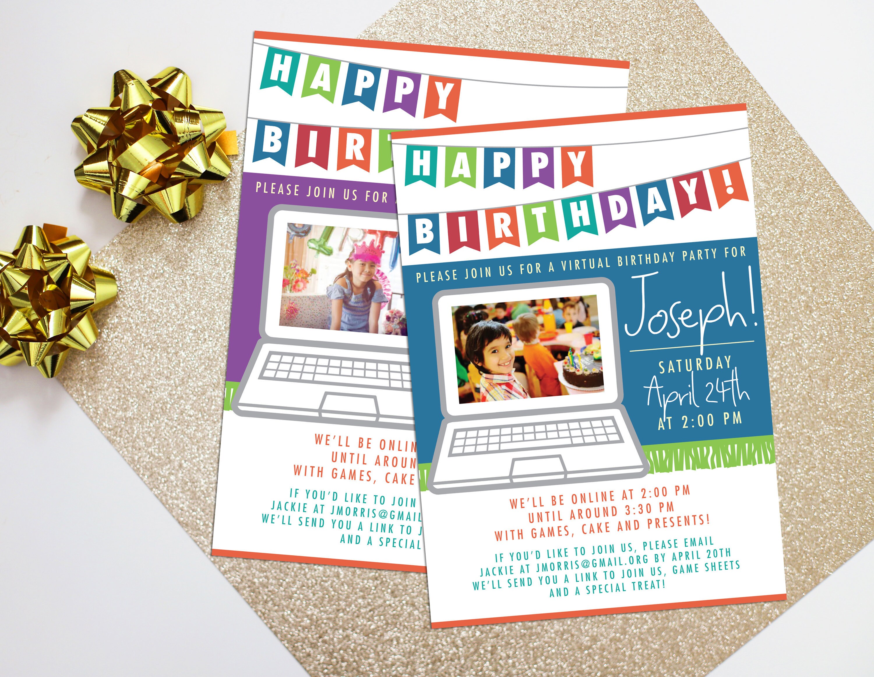 Virtual Birthday Invitation / Kids Virtual Birthday Party | Etsy