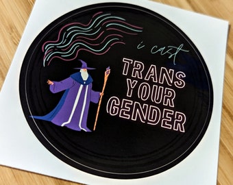 Gender Wizard | 3" Round Vinyl Sticker | Trans lgbtq+ Pride Sticker