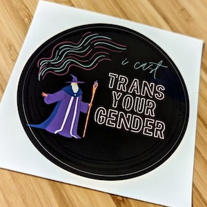 Gender Zauberer | 3&quot; Runde Vinyl Sticker | Trans lgbtq+ Pride Sticker