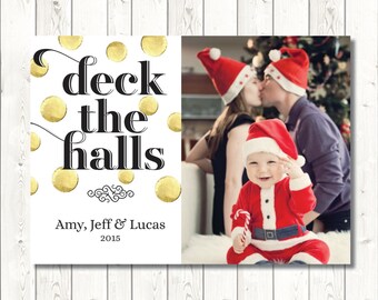 Photo Christmas Card Downloadable Personalized Christmas Card Family Holiday Card Gift