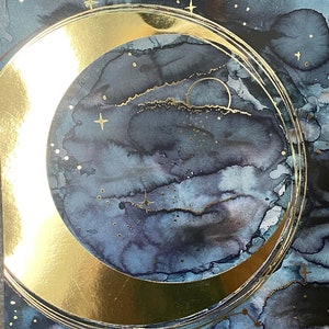 New Moon Gold Foil Abstract Art Print | Kristen Baker