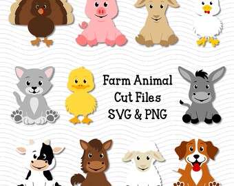 Farm Animals Svg Etsy
