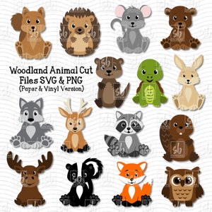 Fichiers coupe animaux des bois, SVG animaux des bois, clipart animaux des bois, mignons animaux des bois, bébé animal SVG, bébé des bois, SVG Animal