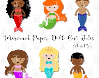 Mermaid SVG, Mermaid Clip Art, Mermaid Cut Files, Mermaid Paper Dolls, Mermaid Cricut Files, Mermaid Vectors, Mermaid Card Making, Mermaid