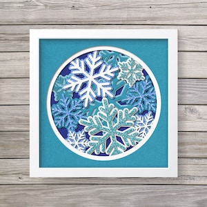 Snowflake Shadow Box SVG, Winter Shadow Box SVG, 3D Shadowbox, Snowflake SVG, Snowflake Shadow Box Cut File, Cricut Shadow Box, Glow Forge