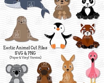 Animal SVG, Zoo Animals SVG, Australian Animals SVG, Cute Animals svg, Asian Animals Clip Art, Baby Animals Cut Files, Arctic Animal svg