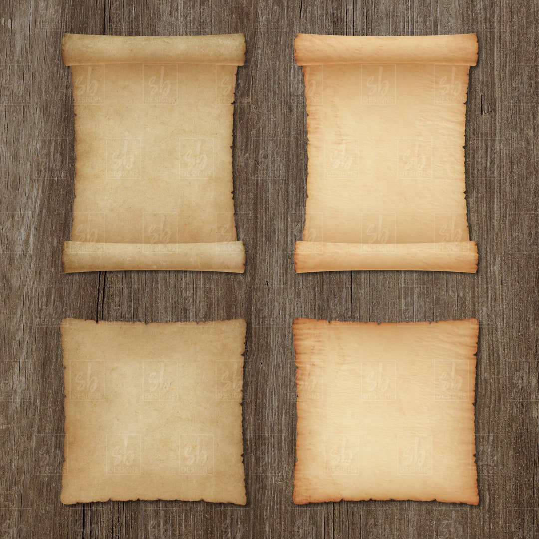 Vintage Scrolls Clip Art, Vintage Paper, Printable Old Scrolls ...