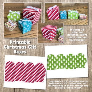 Printable Gift Boxes, Printable Christmas Gift Boxes, Christmas Gift Boxes, Printable Boxes, Christmas Boxes, Christmas DIY Boxes, Box Print