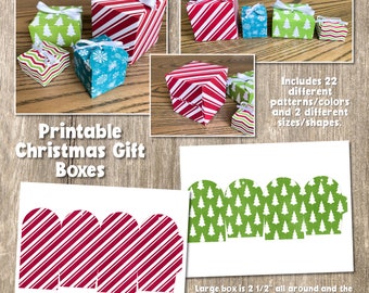 Printable Gift Boxes, Printable Christmas Gift Boxes, Christmas Gift Boxes, Printable Boxes, Christmas Boxes, Christmas DIY Boxes, Box Print