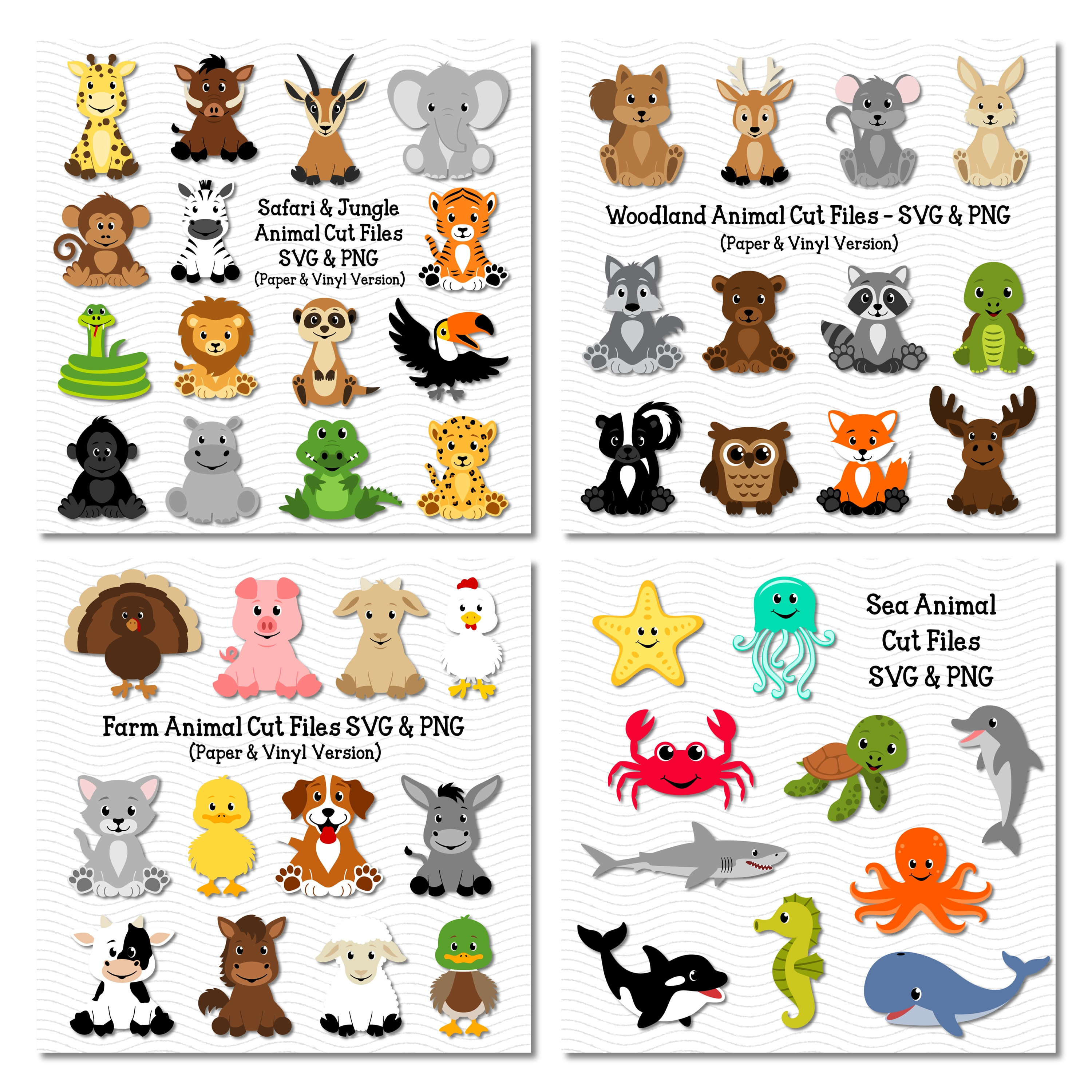 Süße Tier SVG Süße Tier Clip Art Baby Tier SVG Baby Tier Etsy