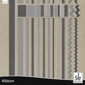Digital Ribbon - Ribbon Clip Art- Digital Scrapbooking Ribbon - Ribbon Border - Ribbon Embellishments - Instant Download - CU OK
