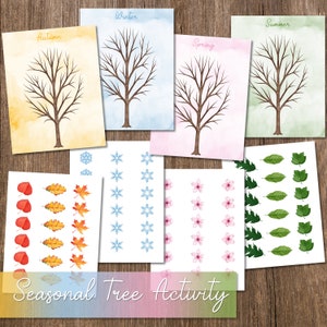 Four Seasons Kid&#39;s Craft, Seasonal Children&#39;s Craft, Printable Winter, Spring, Summer, Fall Craft, Homeschool Craft, Seasons Printable Craft