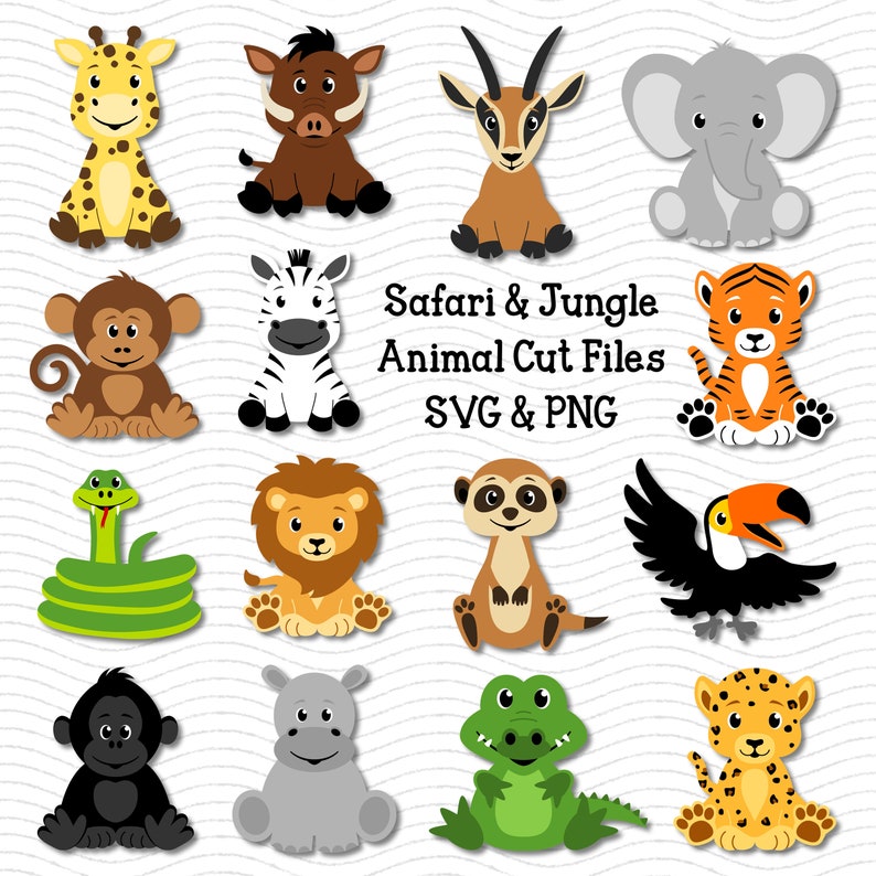 Download Zoo Animal Cut Files Jungle Animal SVG Safari Animal Clip | Etsy