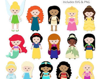 Princess Cut Files, Princess SVG, Princess Clip Art, Princess Paper Dolls, Cricut Princesses, Cricut Paper Dolls, Princess SVG Cut Files