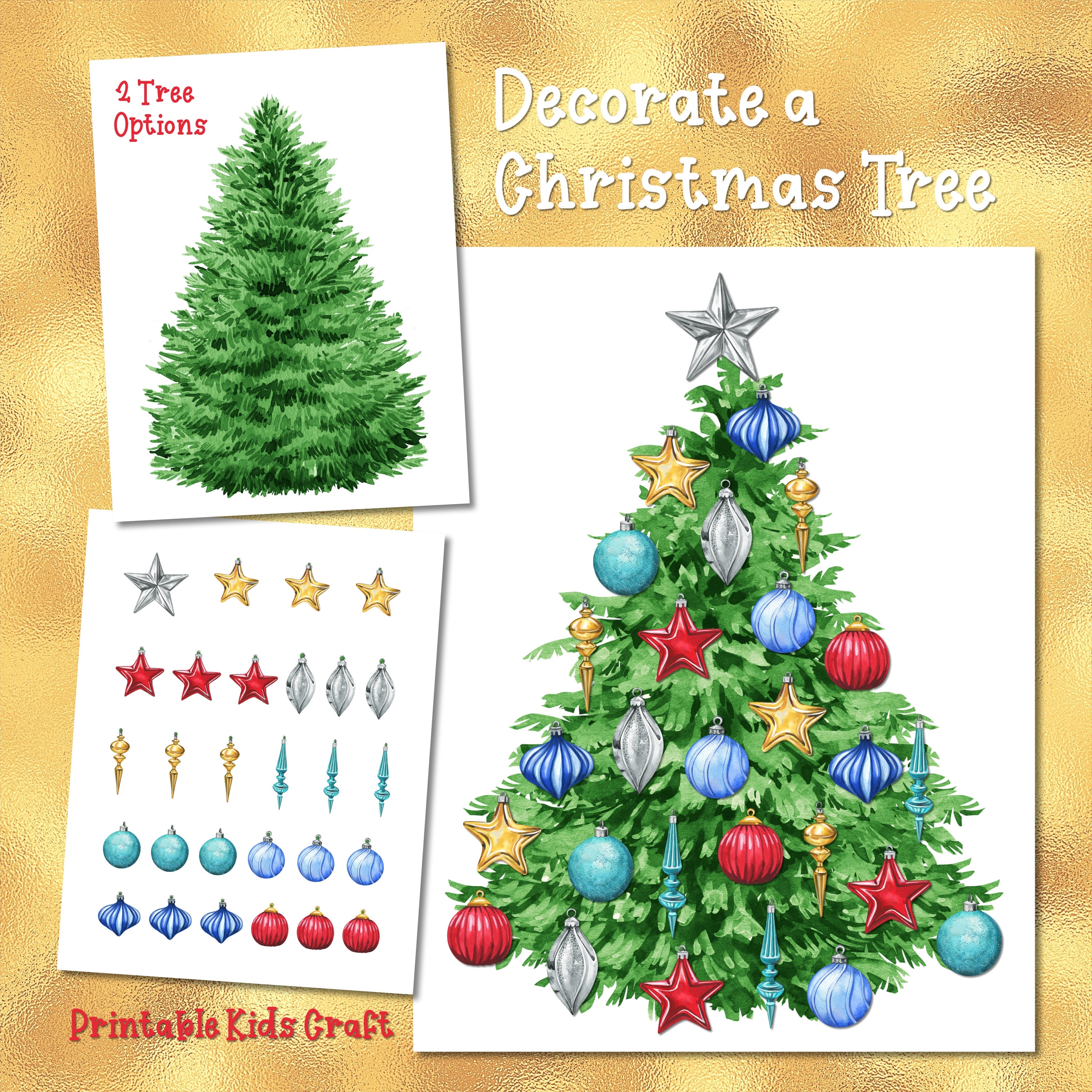 Printable Christmas Tree Accessories - Kids Christmas Crafts