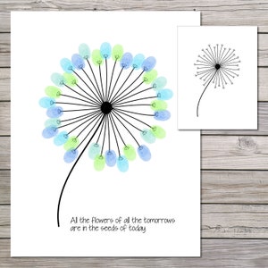 Dandelion Fingerprint Art, Fingerprint Craft, Dandelion Kids Craft, Fingerprint Printable, Fingerprint Craft, Dandelion Fingerprint Craft