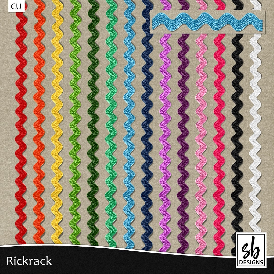 Digital Rickrack - Rickrack Clip Art- Digital Scrapbooking Rickrack ...
