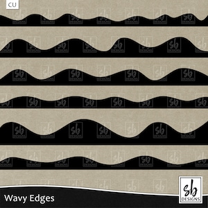 SVG Borders, SVG Edges, Wavy Edges, Wavy Borders - Digital Borders - Clip Art Edges - Scrapbook Edges - png Edges - Instant Download - CU