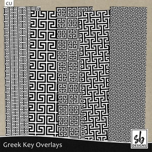 Digital Paper - Pattern Overlays - Digital Patterns - Greek Key Overlays - Greek Key Patterns - Greek Key Paper - Instant Download - CU OK