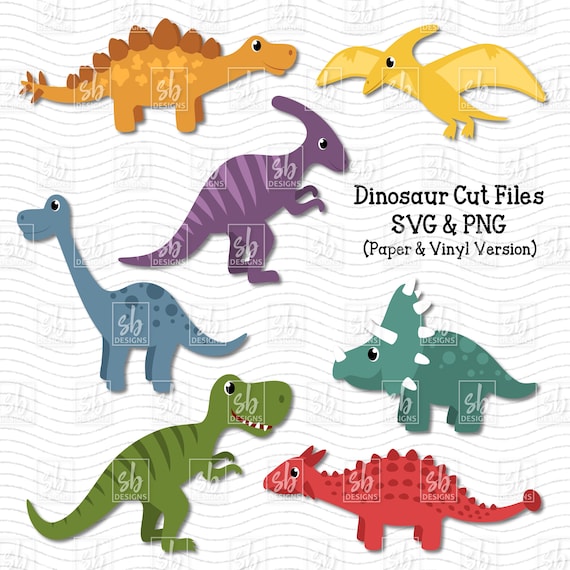Dinosaur SVG, Cute Dinosaur SVG, T-Rex SVG, Cute Dinosaur Cut Files, Dinosaur Clip Art, Baby Dinosaurs Cut Files, Dinosaurs, Cricut Dinosaur
