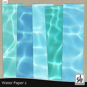 Papel Digital Água - Texturas Água - Fundo Água Piscina - Piscina Digital Scrapbook - Papel Digital Verão - Papel Digital Praia - CU OK